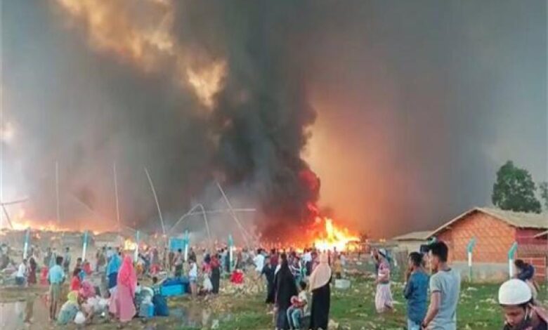 اندلاع حريق في مخيم للاجئين الروهينجا في بنجلاديش