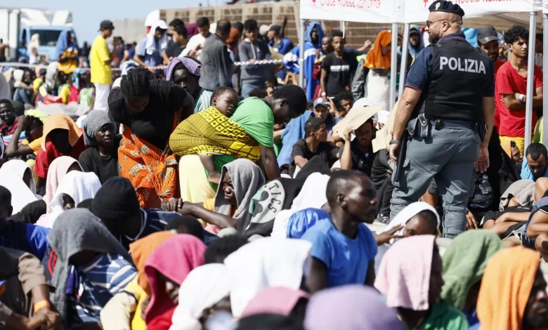 مهاجرين هجرة غير نظامية في لامبيدوزا